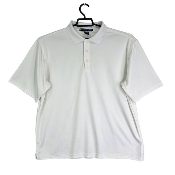 Mens White Chase Edwards Polo Shirt Short Sleeve Microfiber Polyester Size XL - Picture 1 of 7